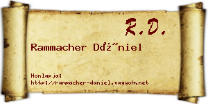 Rammacher Dániel névjegykártya